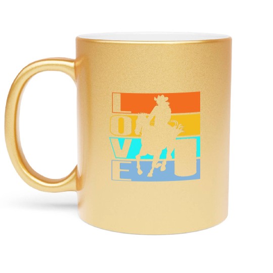 Horseback Riding Equestrian Colorful Horse Lovers Metallic Mugs