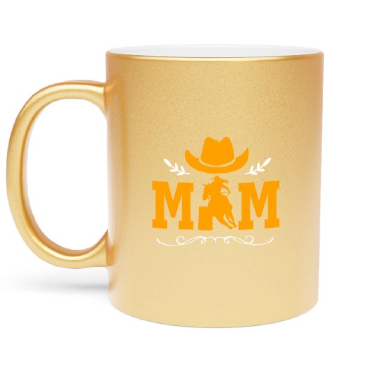 Mothers Day Cowgirl Horse Barrel Racing Mom Metallic Mugs
