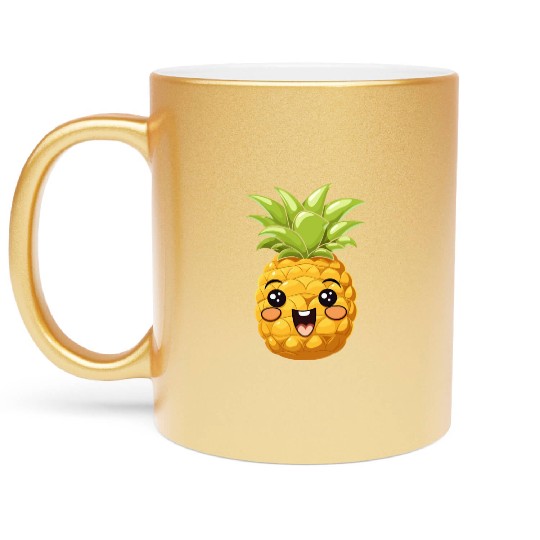 Cute Funny Pineapple Summer Kawaii Gift Metallic Mugs