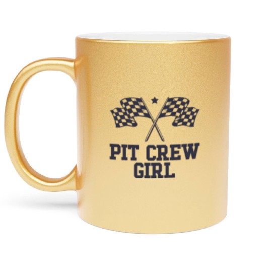 Pit Crew Girl Racing Enthusiast Racer Birthday Metallic Mugs