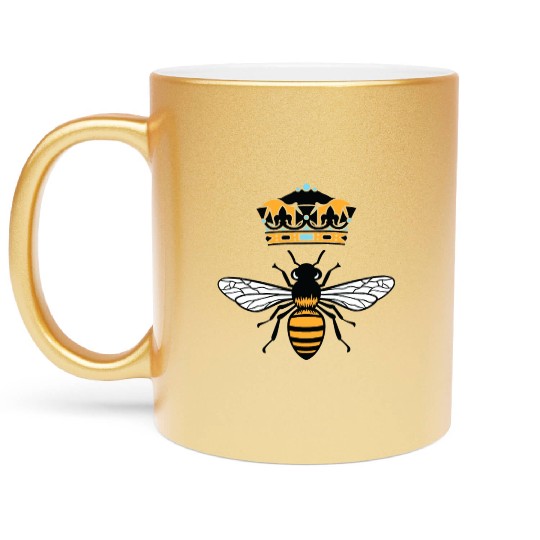 Queen Bee Crown Women Hive Beekeeping Bee Women Metallic Mugs