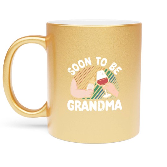 Soon To Be Grandma Baby Pregnancy Announcement Metallic Mugs