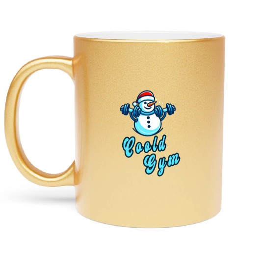 Cool gym funny snowman Metallic Mugs