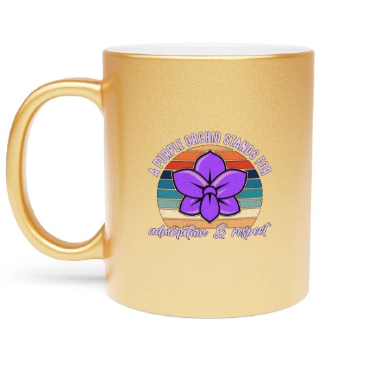 Orchids A Purple Orchid Stands Retro Horticulture Metallic Mugs
