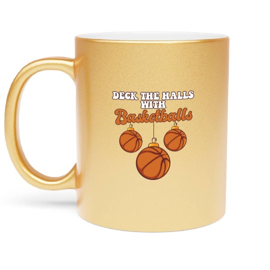 Basketball Player Coach Christmas Balls Deck The Metallic Mugs