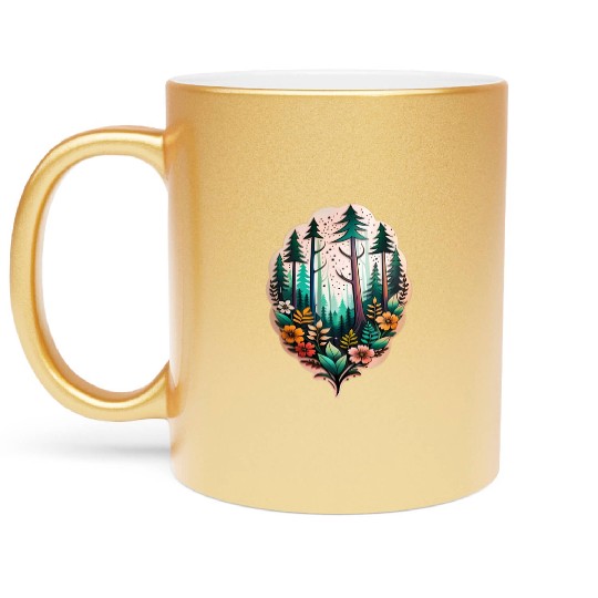 nature on skin Metallic Mugs