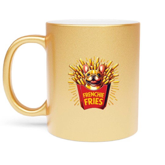 Frenchie Fries - Cute French Bulldog Fries Metallic Mugs