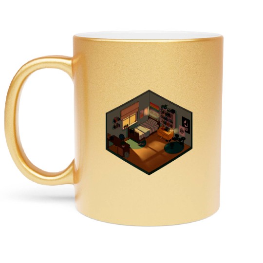 Heartstopper isometric bedroom Metallic Mugs