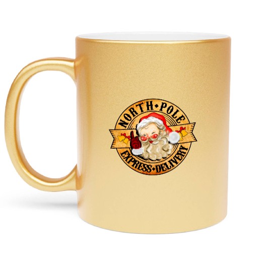 North Pole Express Delivery Metallic Mugs