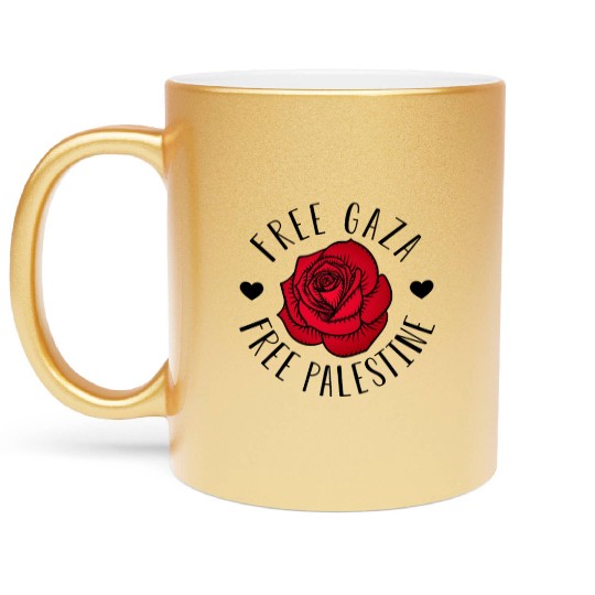 Free Palestine Free Gaza Palestine Flag Palestine Metallic Mugs