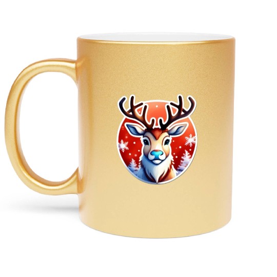Christmas Reindeer Metallic Mugs