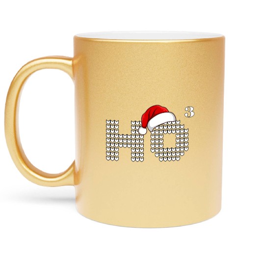 HO HO HO Christmas Funny Santa Metallic Mugs