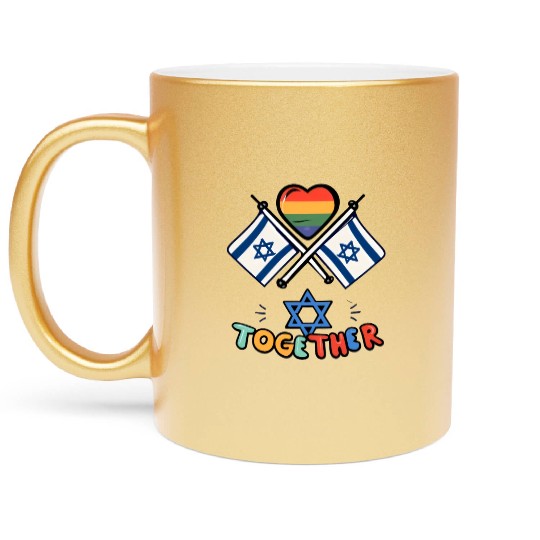 LGBTQ community STANDS WITH ISRAEL Metallic Mugs