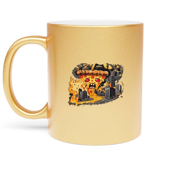 Angry Pizza Metallic Mugs