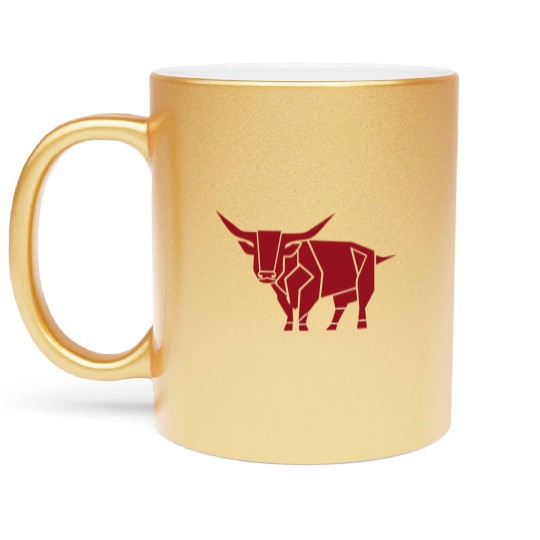 Courageous Bull Heart Metallic Mugs