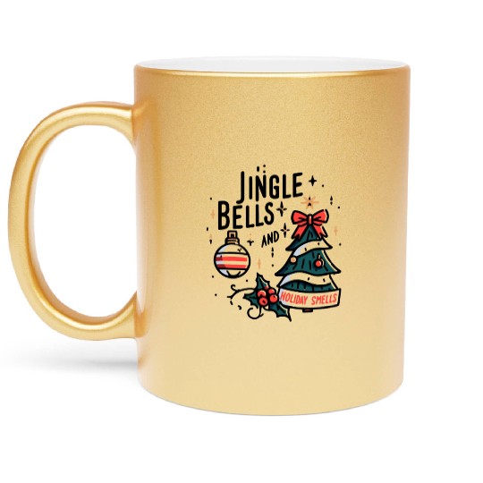 Jingle Bells and Holiday Smells Metallic Mugs