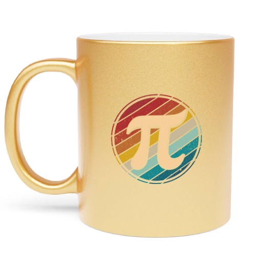 Happy Pi Day Mathematic Math Teacher Vintage Retro Metallic Mugs