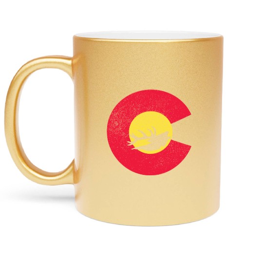 Colorado Flag Logo Elk Hunting Metallic Mugs