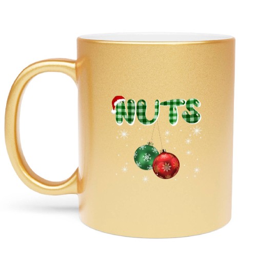 Chest Nuts Christmas Funny Couple Matching Metallic Mugs