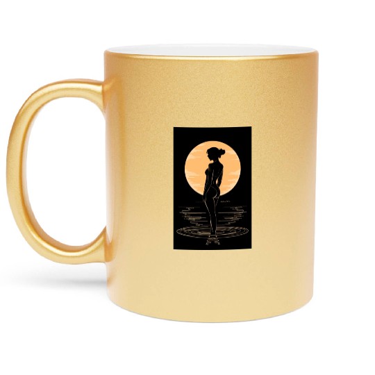 Elegance Redefined: Black and Gold Collection Metallic Mugs