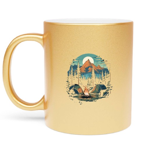 Forest nature trekking adventure Metallic Mugs