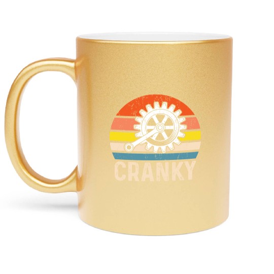 Cranky Vintage Sun funny Bicycle Lovers Metallic Mugs
