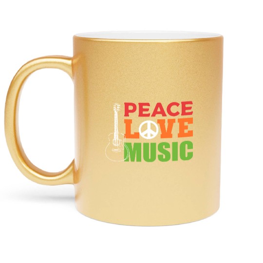Peace Love Music Composer Gift Metallic Mugs