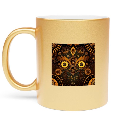 New Age 1920s Abstract Steampunk Design Metallic Mugs