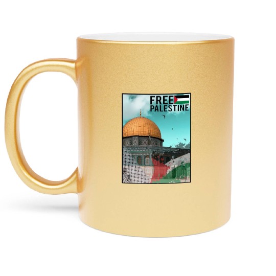 free palestine Metallic Mugs
