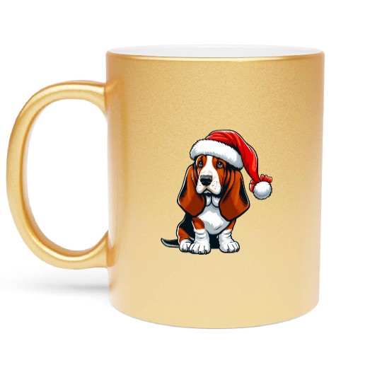 Basset Hound Xmas Gifts Metallic Mugs