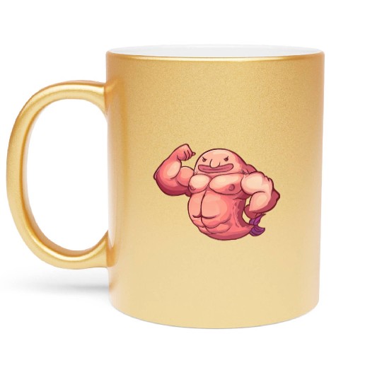 Funny Fitness Gym Workout Blobfish Metallic Mugs