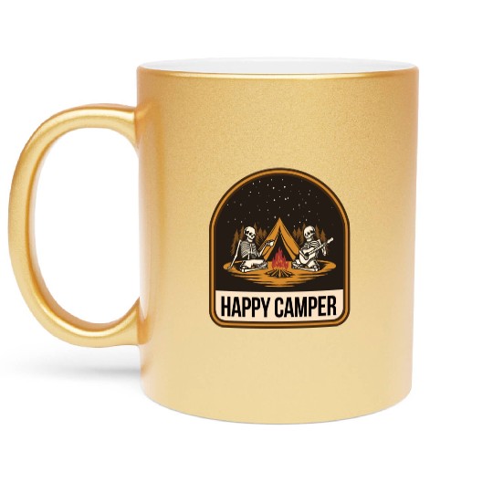 Happy Camper Skeleton Campfire Tent Metallic Mugs