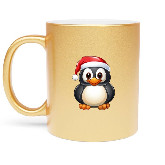 Penguins Christmas Metallic Mugs
