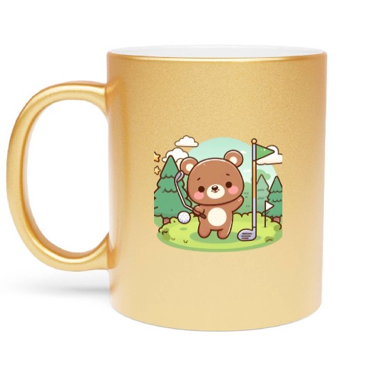 Golfing bears Metallic Mugs