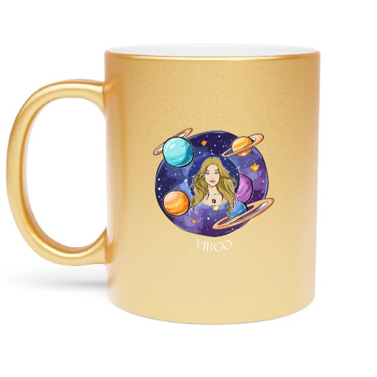 Virgo zodiac sign Metallic Mugs