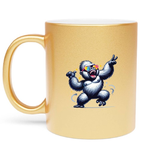 Gorilla With Sunglasses Metallic Mugs