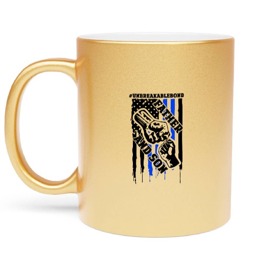 Unbreakable Father And Son Usa Flag Metallic Mugs