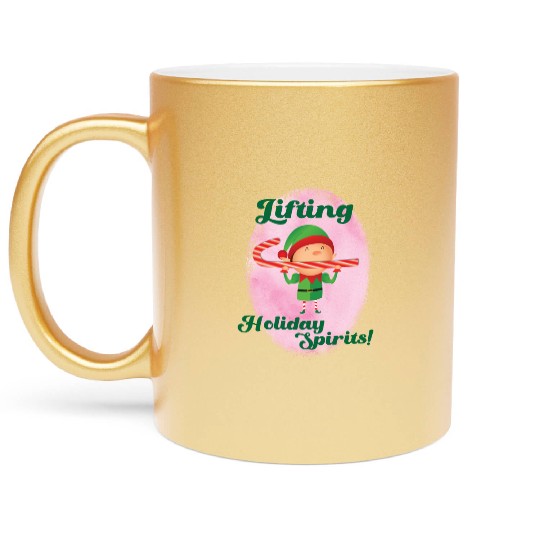 Muscle Elf -Christmas Spirit Workout Metallic Mugs