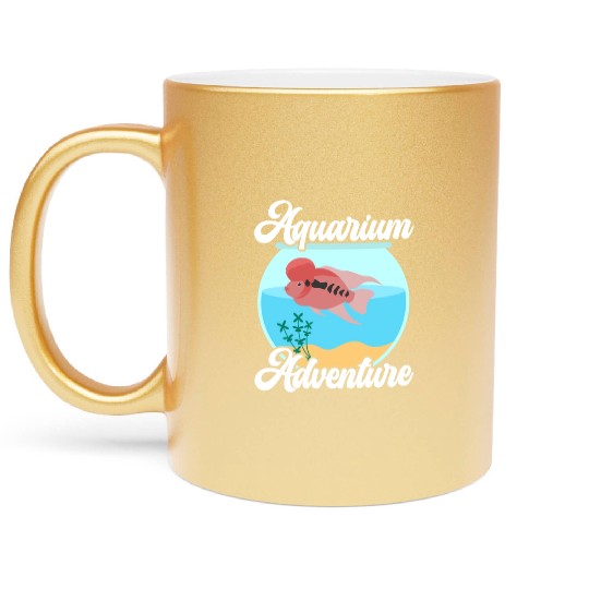 Flowerhorn Fish Lover Freshwater Aquarium Fish Metallic Mugs