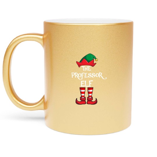 Professor Elf Matching Family Christmas Teacher Metallic Mugs