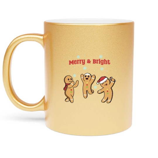 Dancing Gingerbread Metallic Mugs