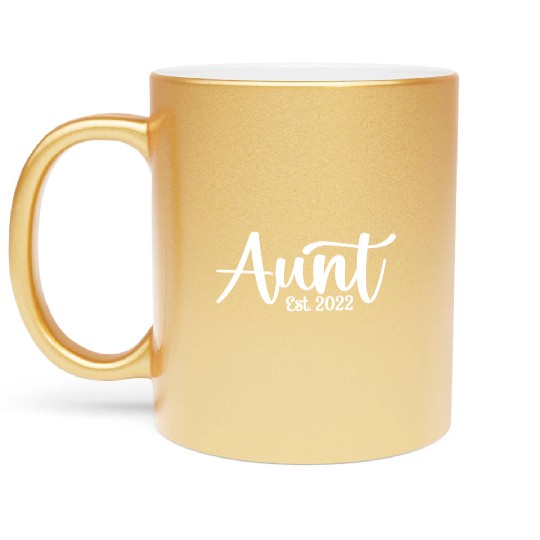 2022 Pregnancy Reveal Quote New Aunt 2022 Metallic Mugs