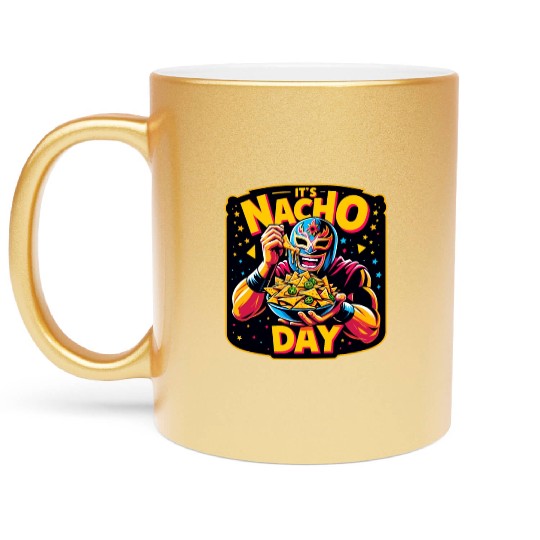 Mexican Wrestling Wrestler Lucha Libre Nacho Metallic Mugs