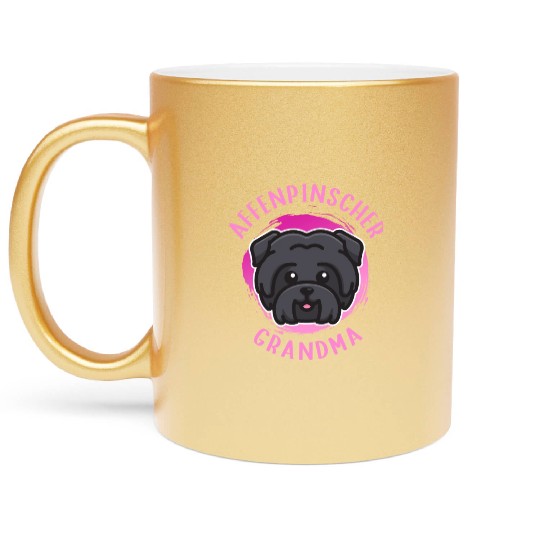 Affenpinscher Grandma Monkey Terrier Dog Metallic Mugs
