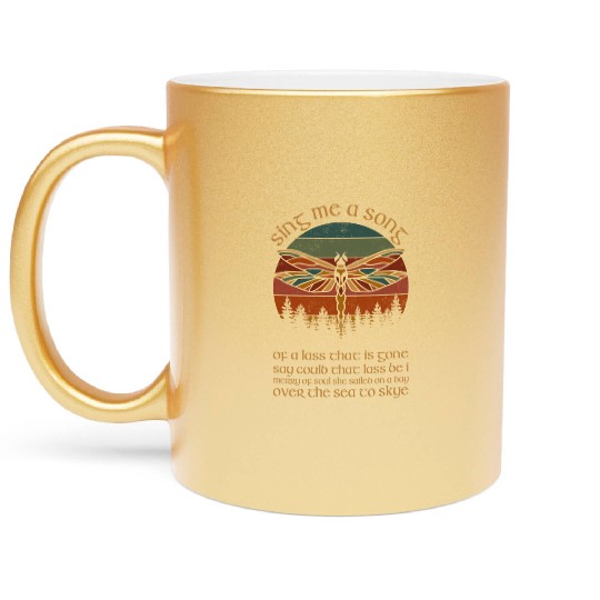 Outlander Theme Sing Me A Song Trees Dragonfly Metallic Mugs
