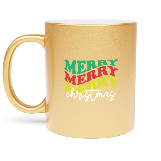 Merry merry merry Christmas, Xmas Design Metallic Mugs