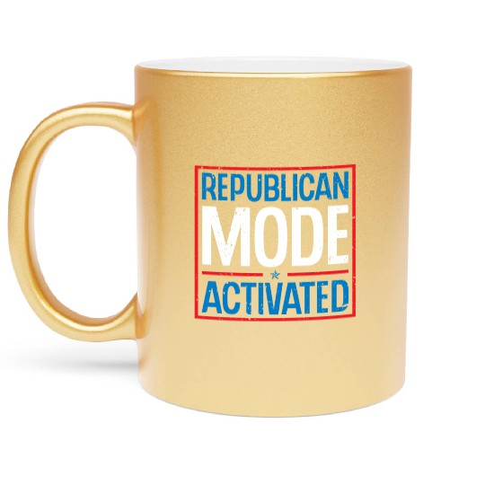 Republican Mode Activated American Voter Voting Metallic Mugs
