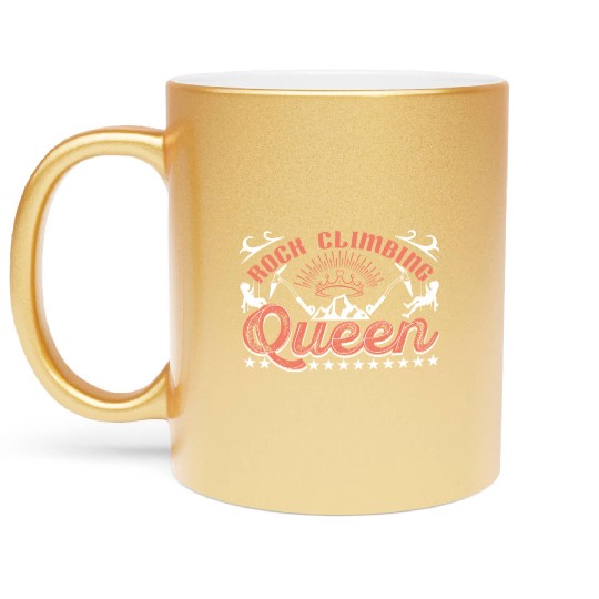 Rock Climbing Queen Metallic Mugs