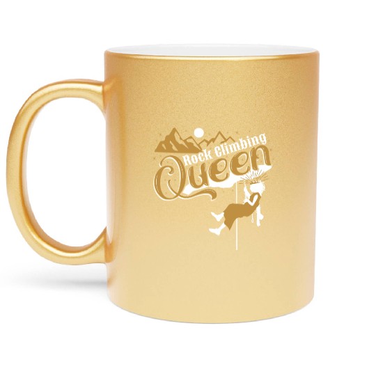 Rock Climbing Queen Metallic Mugs