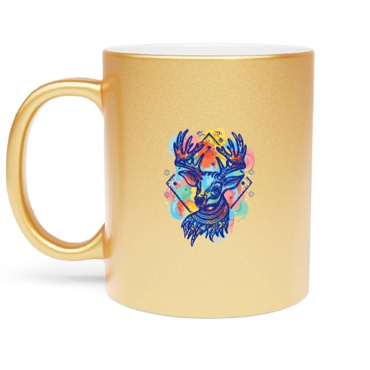 Winter Wonderland: Deer Color Design Metallic Mugs